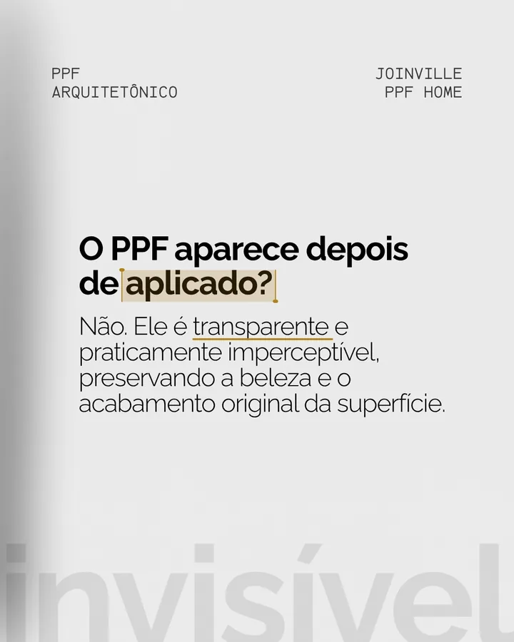 O PPF aparece depois de aplicado?